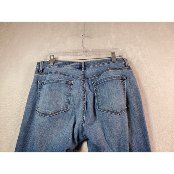 LOFT Jeans Womens Size 32 Blue Denim Cotton Pockets Flat Front Straight Leg - Picture 8 of 10